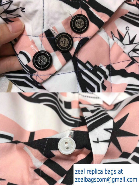 chanel spring 2019 star printed silk shirt pink