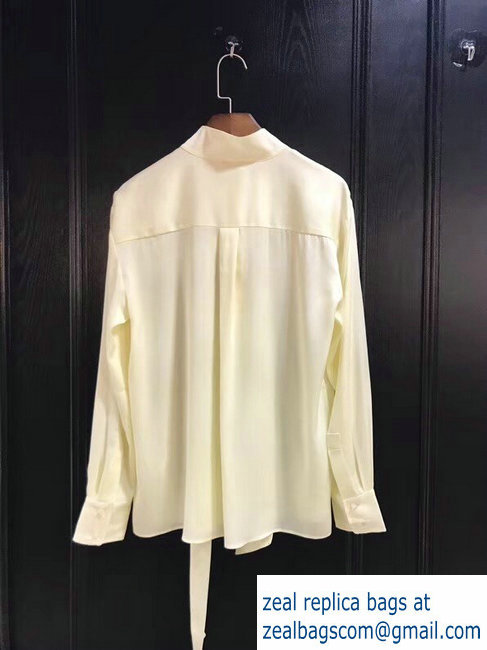 chloe white silk shirt with ribbons spring 2019