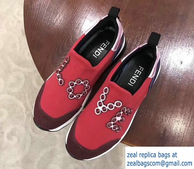 fendi love logo sneakers red