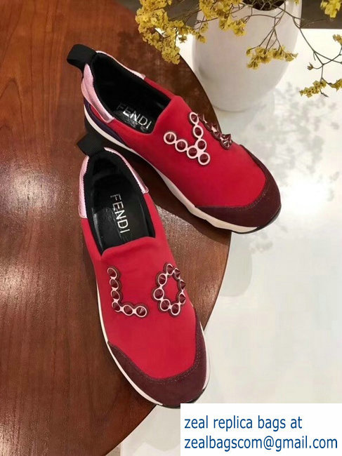 fendi love logo sneakers red