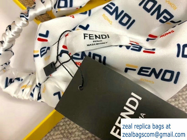 fendi roma logo headband white