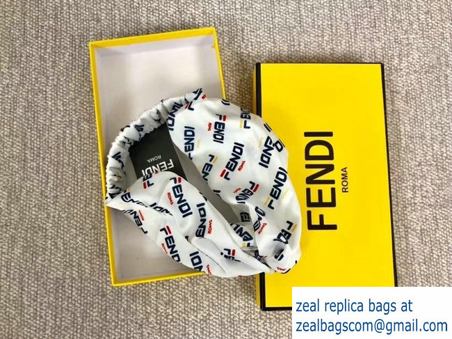 fendi roma logo headband white