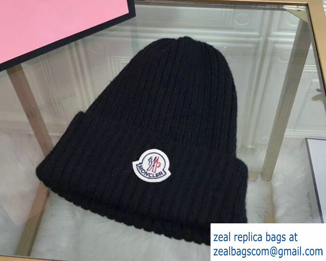 moncler woolen knitwear hat black 2018