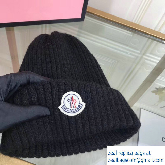 moncler woolen knitwear hat black 2018