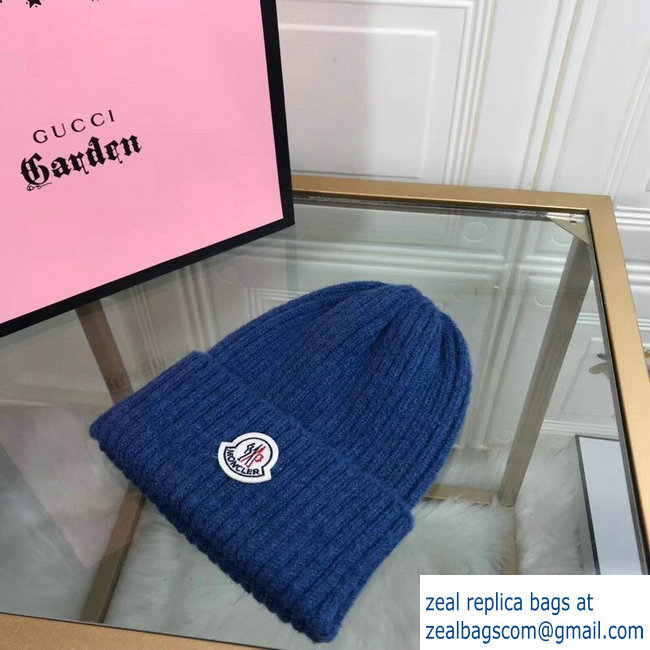 moncler woolen knitwear hat blue 2018 - Click Image to Close