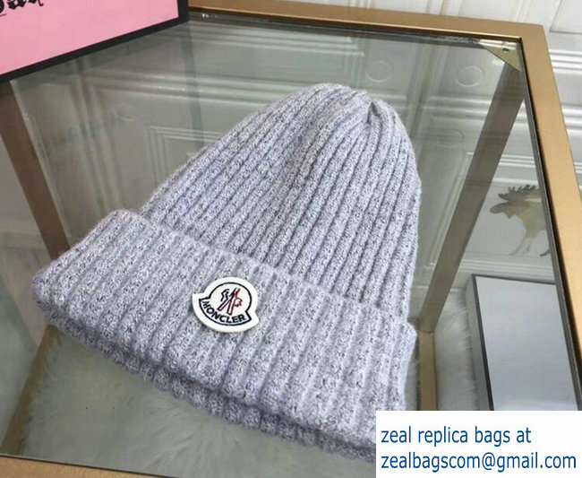 moncler woolen knitwear hat gray 2018