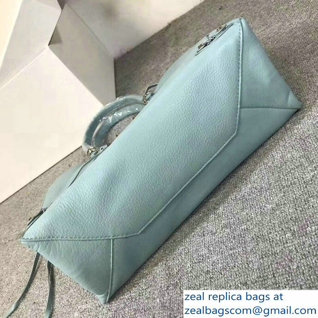 Balenciaga A6 Papier Zip Around Bag Light Blue