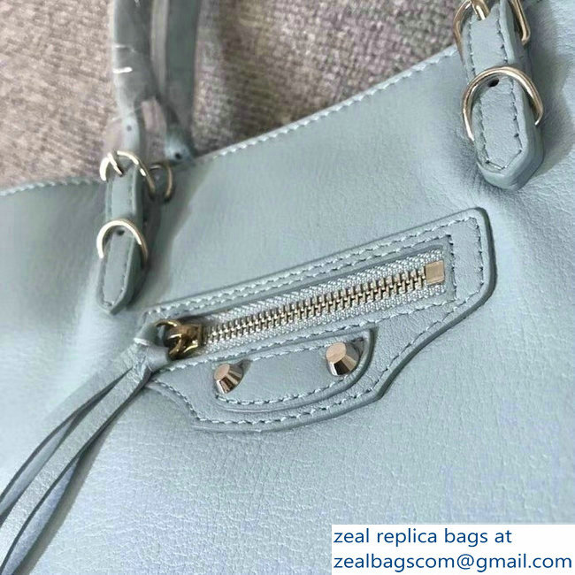 Balenciaga A6 Papier Zip Around Bag Light Blue - Click Image to Close