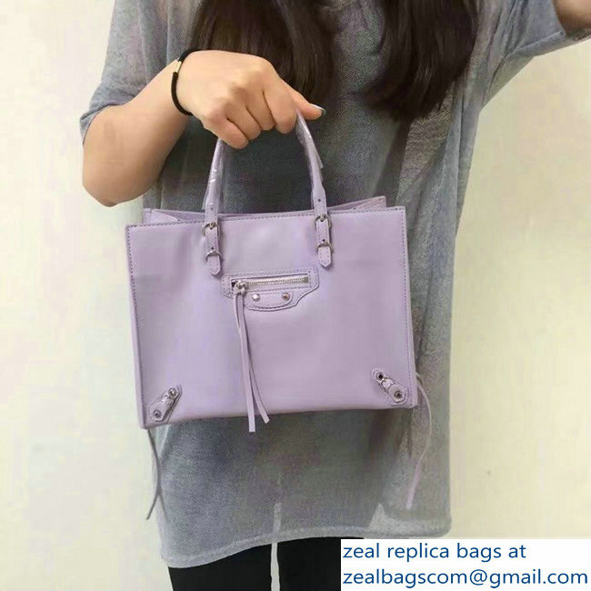 Balenciaga A6 Papier Zip Around Bag Lilac