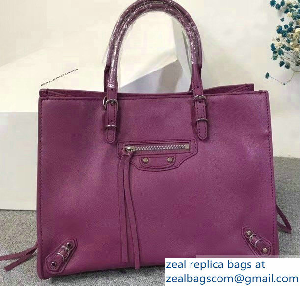 Balenciaga A6 Papier Zip Around Bag Purple - Click Image to Close