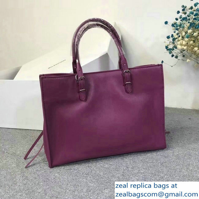 Balenciaga A6 Papier Zip Around Bag Purple