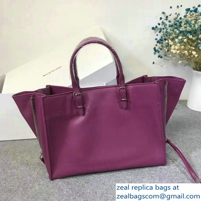 Balenciaga A6 Papier Zip Around Bag Purple