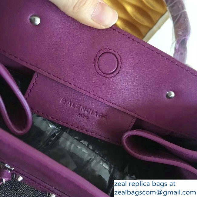 Balenciaga A6 Papier Zip Around Bag Purple