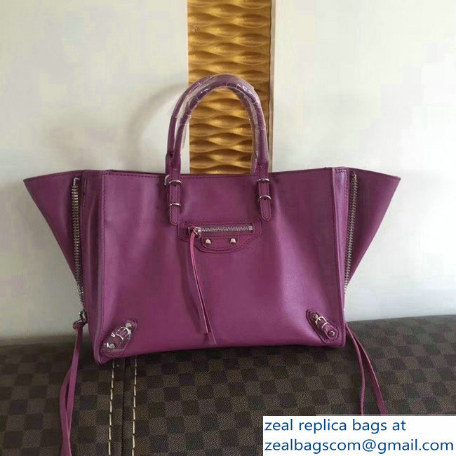 Balenciaga A6 Papier Zip Around Bag Purple