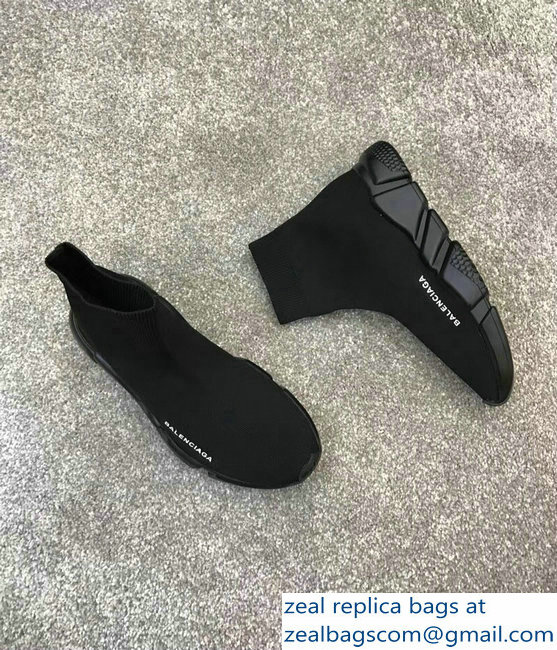 Balenciaga Knit Sock Speed Trainers Sneakers All Black 2019 - Click Image to Close