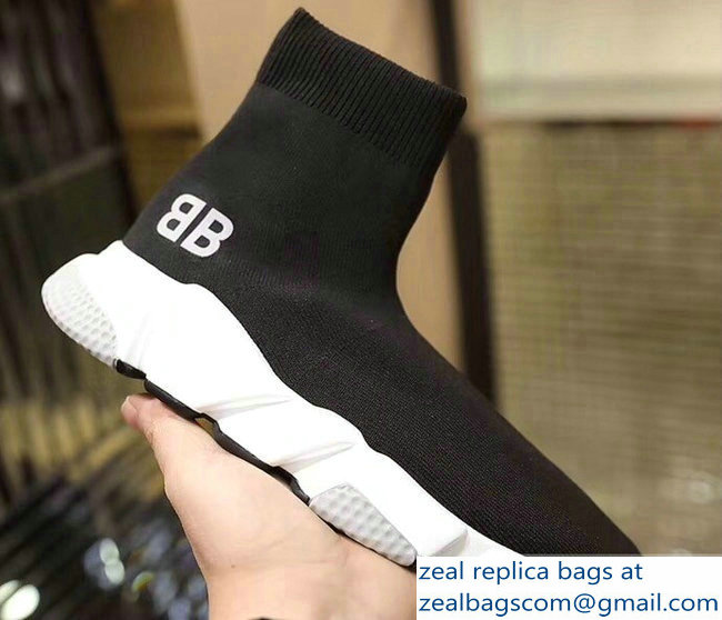 Balenciaga Knit Sock Speed Trainers Sneakers BB Black/White 2019