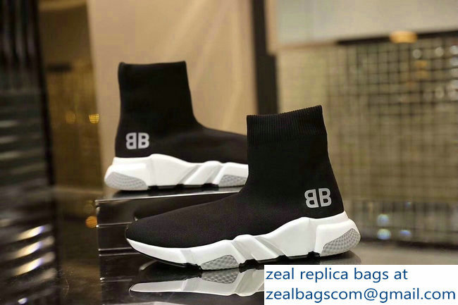 Balenciaga Knit Sock Speed Trainers Sneakers BB Black/White 2019
