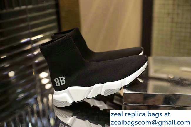 Balenciaga Knit Sock Speed Trainers Sneakers BB Black/White 2019