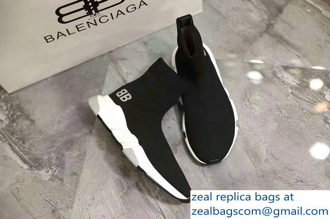 Balenciaga Knit Sock Speed Trainers Sneakers BB Black/White 2019