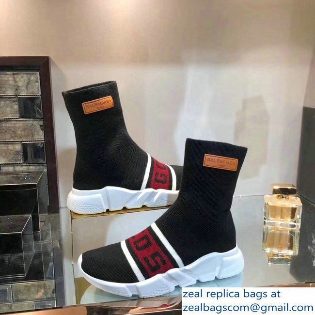 Balenciaga Knit Sock Speed Trainers Sneakers GCDS Black 2019 - Click Image to Close