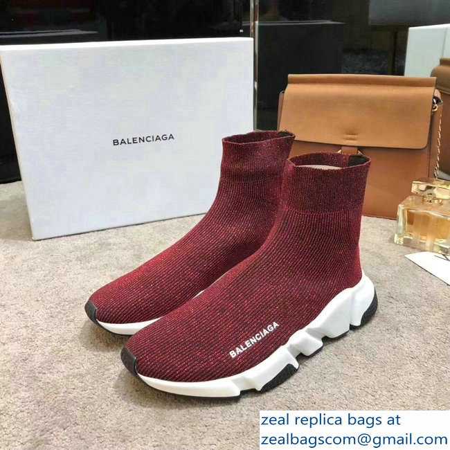 Balenciaga Knit Sock Speed Trainers Sneakers Line Date Red 2019 - Click Image to Close