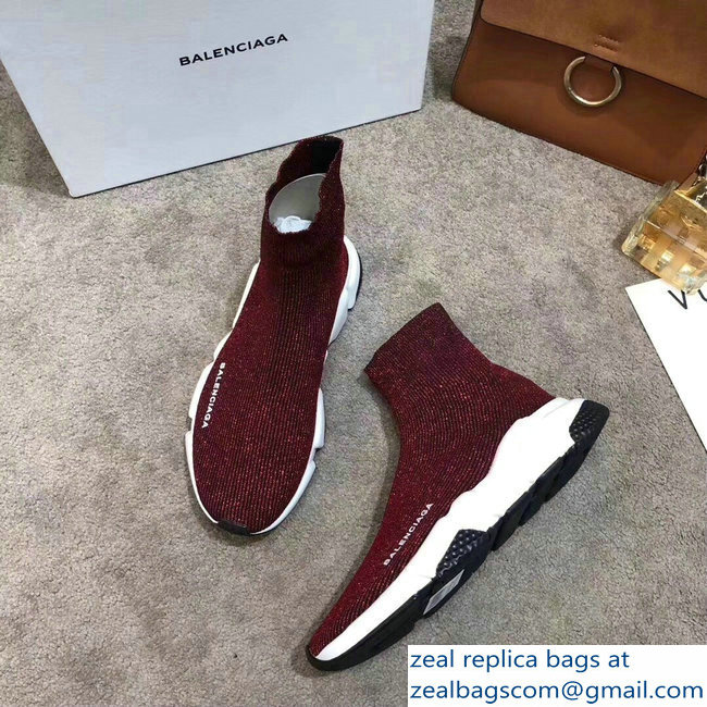 Balenciaga Knit Sock Speed Trainers Sneakers Line Date Red 2019