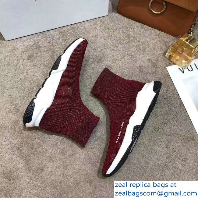 Balenciaga Knit Sock Speed Trainers Sneakers Line Date Red 2019 - Click Image to Close