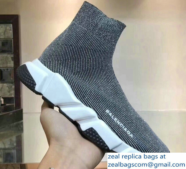 Balenciaga Knit Sock Speed Trainers Sneakers Line Gray 2019 - Click Image to Close