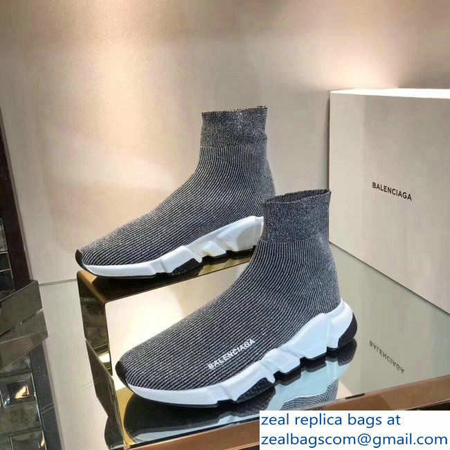 Balenciaga Knit Sock Speed Trainers Sneakers Line Gray 2019
