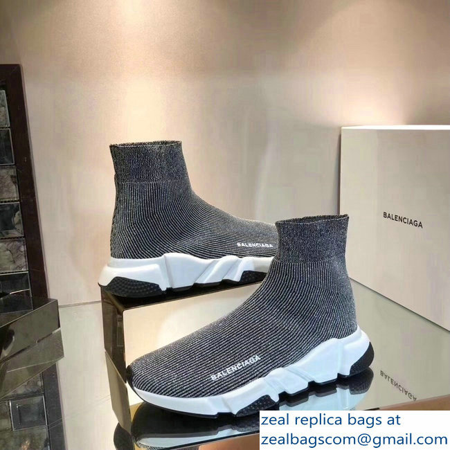 Balenciaga Knit Sock Speed Trainers Sneakers Line Gray 2019