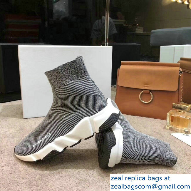 Balenciaga Knit Sock Speed Trainers Sneakers Line Gray 2019