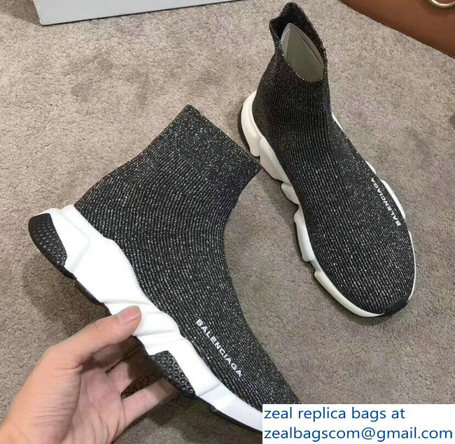 Balenciaga Knit Sock Speed Trainers Sneakers Line Silver Gray 2019