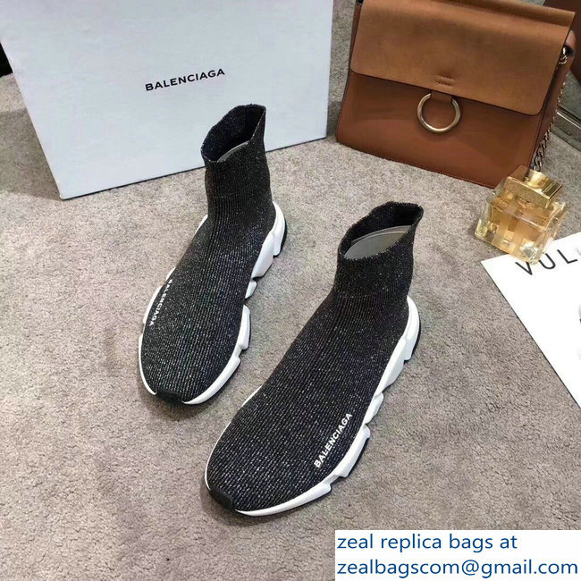 Balenciaga Knit Sock Speed Trainers Sneakers Line Silver Gray 2019 - Click Image to Close