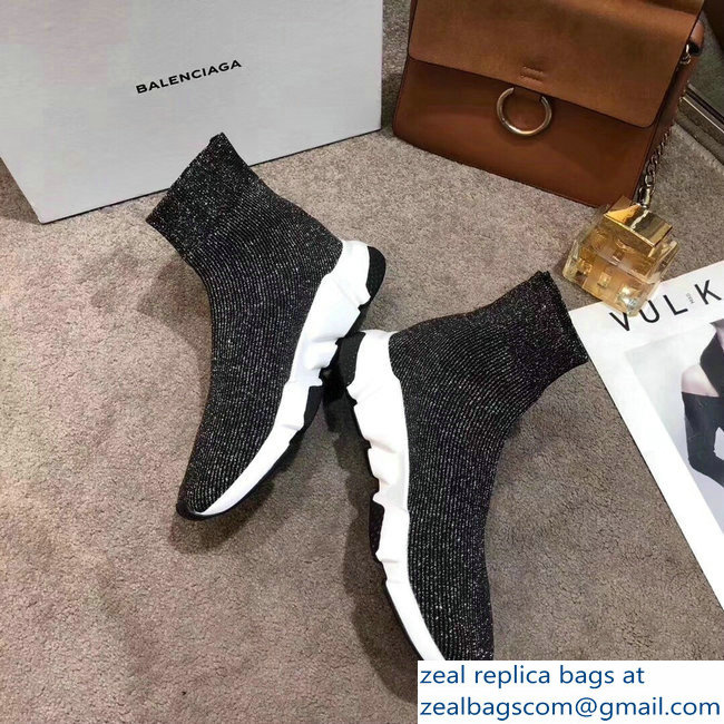 Balenciaga Knit Sock Speed Trainers Sneakers Line Silver Gray 2019
