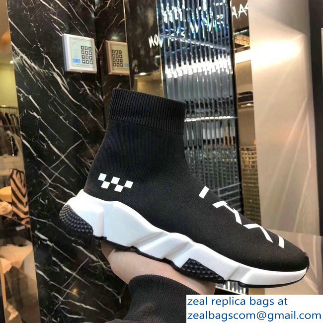 Balenciaga Knit Sock Speed Trainers Sneakers NYC Taxi Black 2019