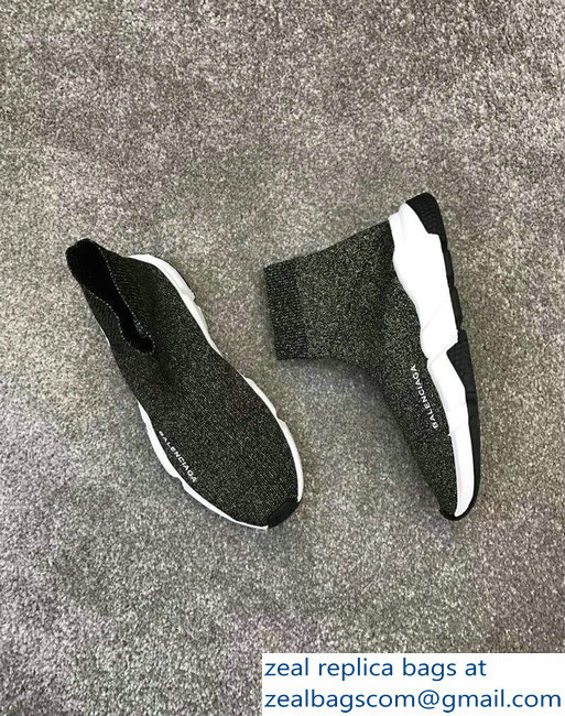 Balenciaga Knit Sock Speed Trainers Sneakers Silver Green 2019