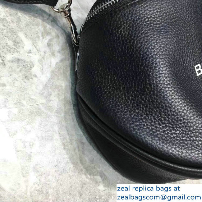 Balenciaga Logo Shoulder Bag Black with Canvas Strap 2019 - Click Image to Close