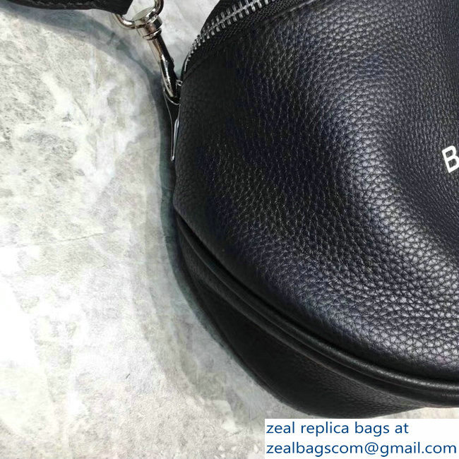 Balenciaga Logo Shoulder Bag Black with Canvas Strap 2019