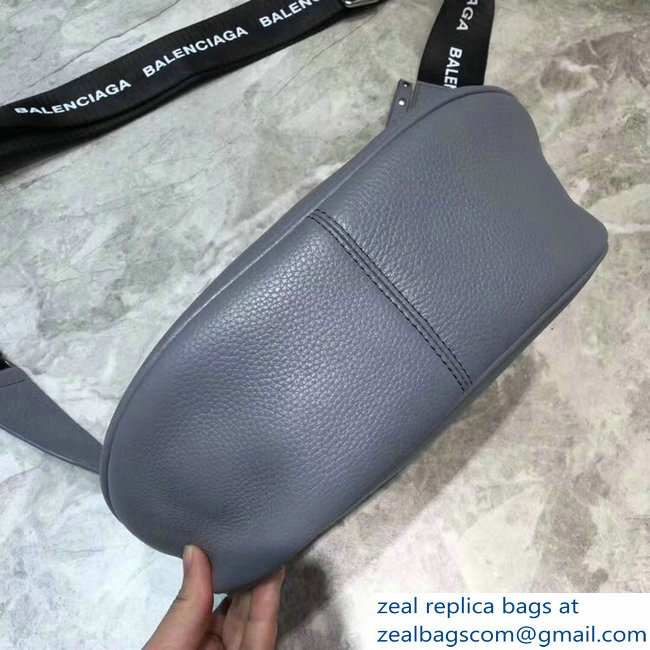 Balenciaga Logo Shoulder Bag Gray with Canvas Strap 2019