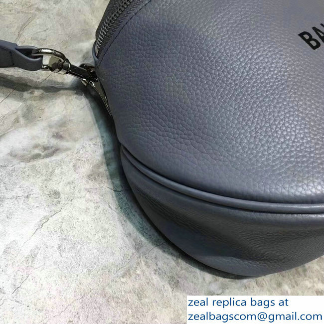 Balenciaga Logo Shoulder Bag Gray with Canvas Strap 2019