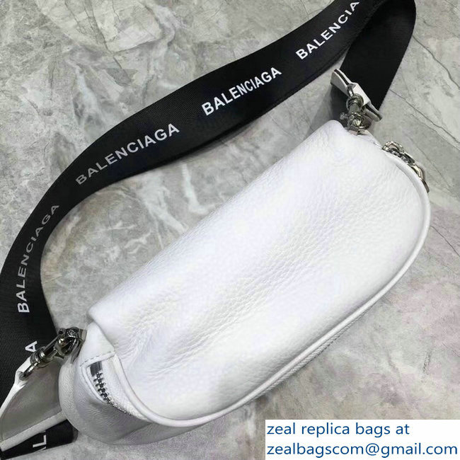 Balenciaga Logo Shoulder Bag White with Canvas Strap 2019
