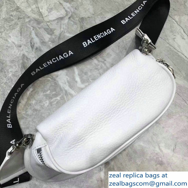 Balenciaga Logo Shoulder Bag White with Canvas Strap 2019 - Click Image to Close