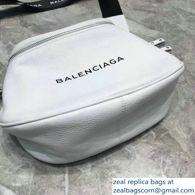 Balenciaga Logo Shoulder Bag White with Canvas Strap 2019