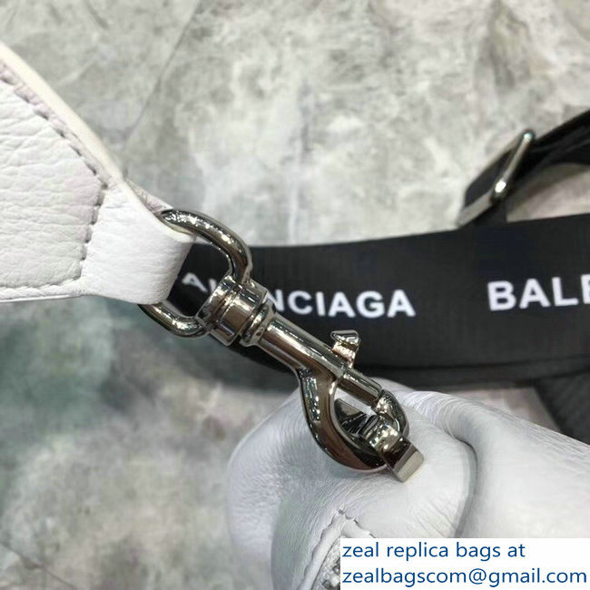 Balenciaga Logo Shoulder Bag White with Canvas Strap 2019