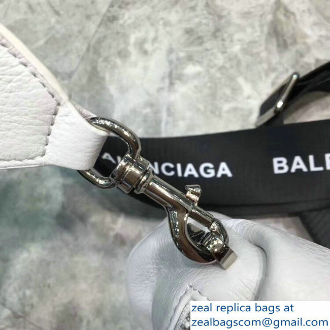 Balenciaga Logo Shoulder Bag White with Canvas Strap 2019 - Click Image to Close