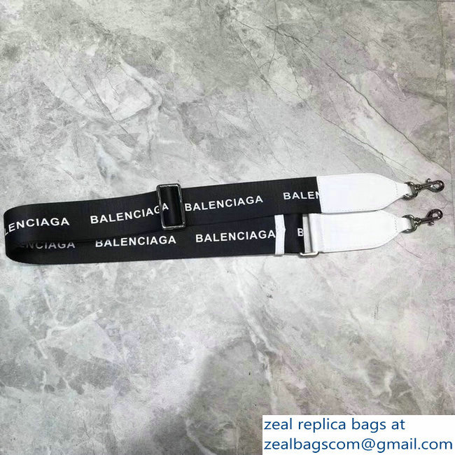 Balenciaga Logo Shoulder Bag White with Canvas Strap 2019