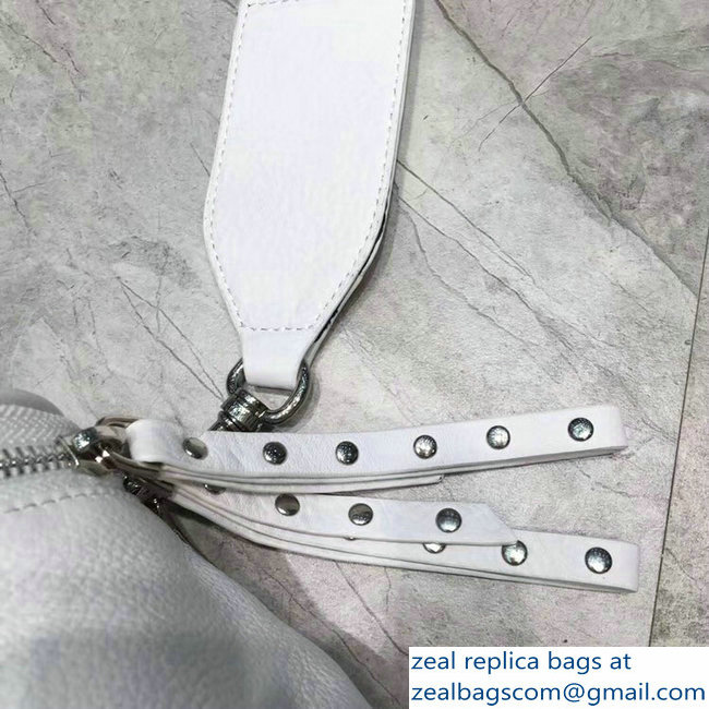 Balenciaga Logo Shoulder Bag White with Canvas Strap 2019