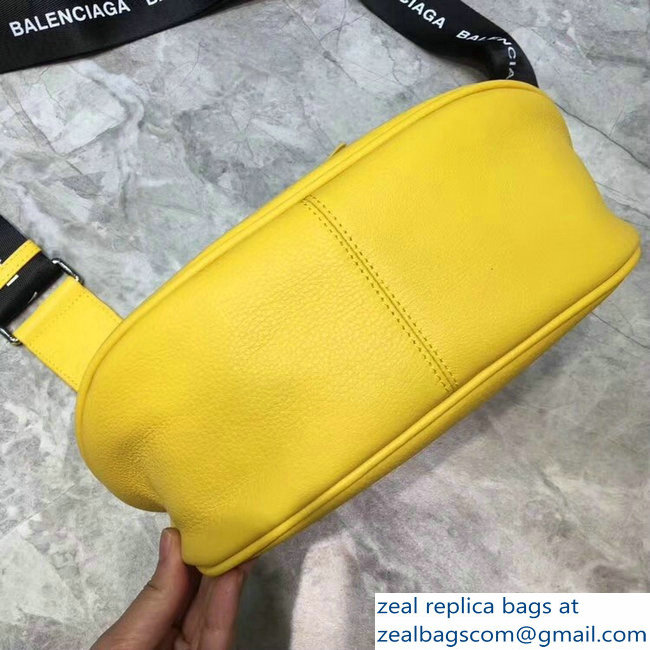 Balenciaga Logo Shoulder Bag Yellow with Canvas Strap 2019