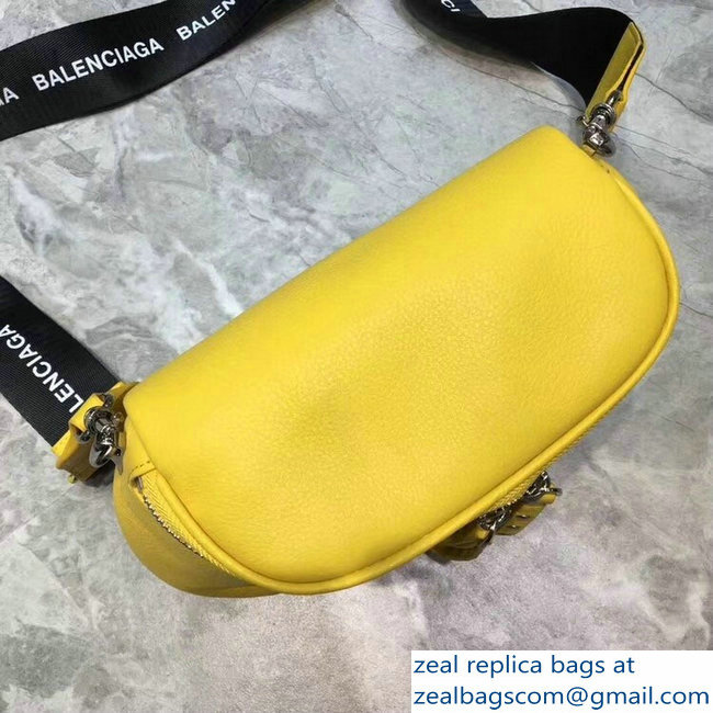 Balenciaga Logo Shoulder Bag Yellow with Canvas Strap 2019