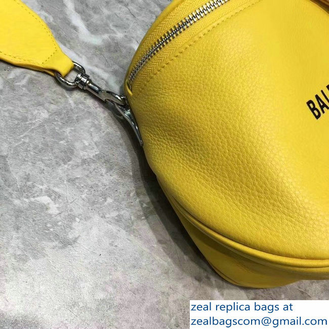 Balenciaga Logo Shoulder Bag Yellow with Canvas Strap 2019